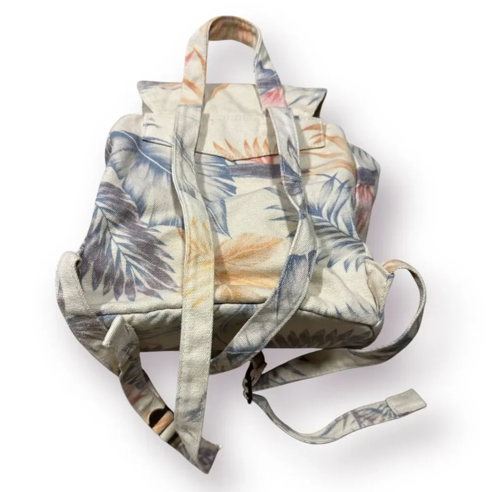 Sisstr Evolution Mini Backpack‎ Bag Knapsack Beige with Autumn Colored Leaves